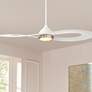 2_52" Possini Euro Obi Matte White CCT LED Damp Ceiling Fan with Remote in scene