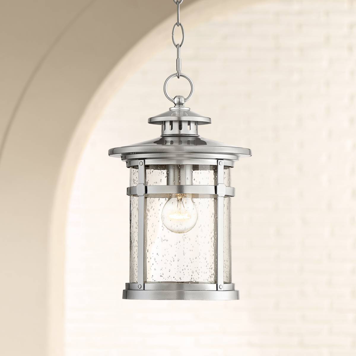 Chrome Hanging Lantern Outdoor Lighting Lamps Plus Chrome Hanging Lantern Outdoor Lighting 1 Results