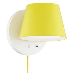 39X45 - 12&quot;D Yellow Metal Wall Light with USB