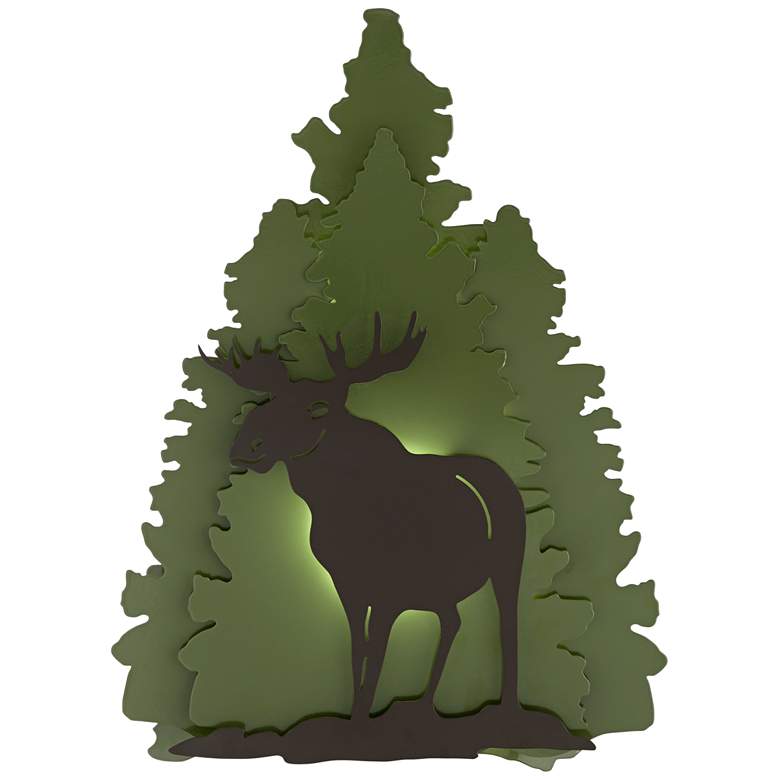 Image 1 39Y44 -18"H Left Facing Moose Metal Sconce