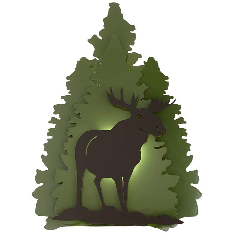Image 1 39Y46 -18" Right Facing Moose Metal Sconce