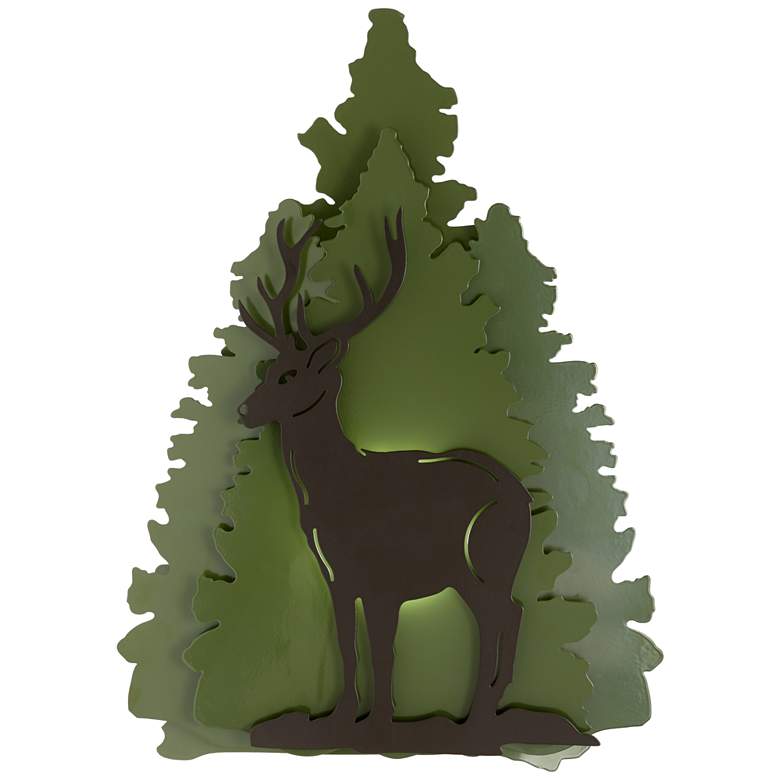 Image 1 39Y47 - 18" Left Facing Deer Metal Sconce