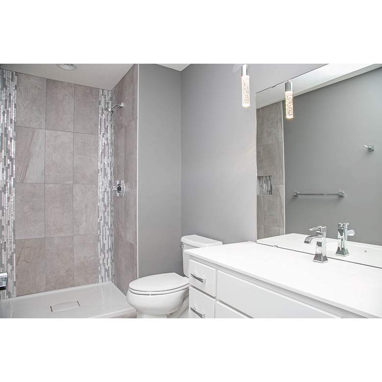 Image 1 Fizz IV 6" Wide Chrome and Bubble Glass LED Mini Pendant in scene