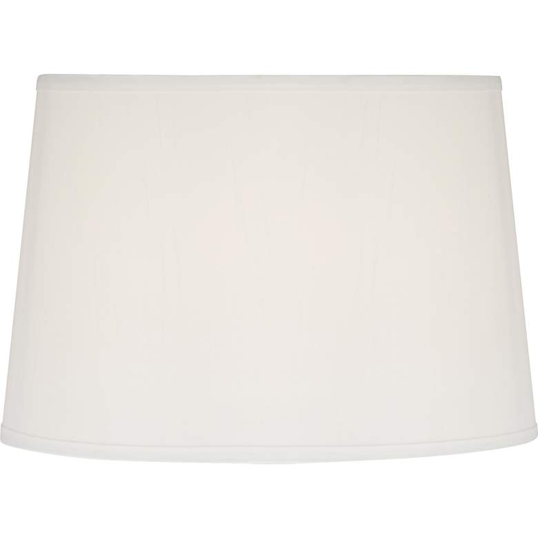 Image 1 3C820 - White Sandstone Linen Drum Lamp Shade