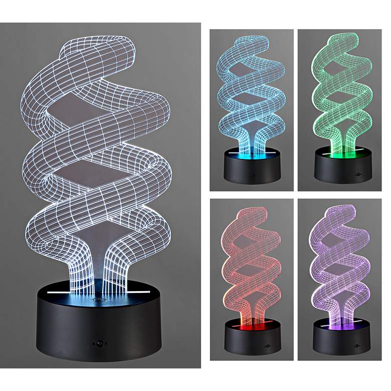 Image 1 3D Illusion 8 1/2" High LED Spiral Novelty Accent Lamp