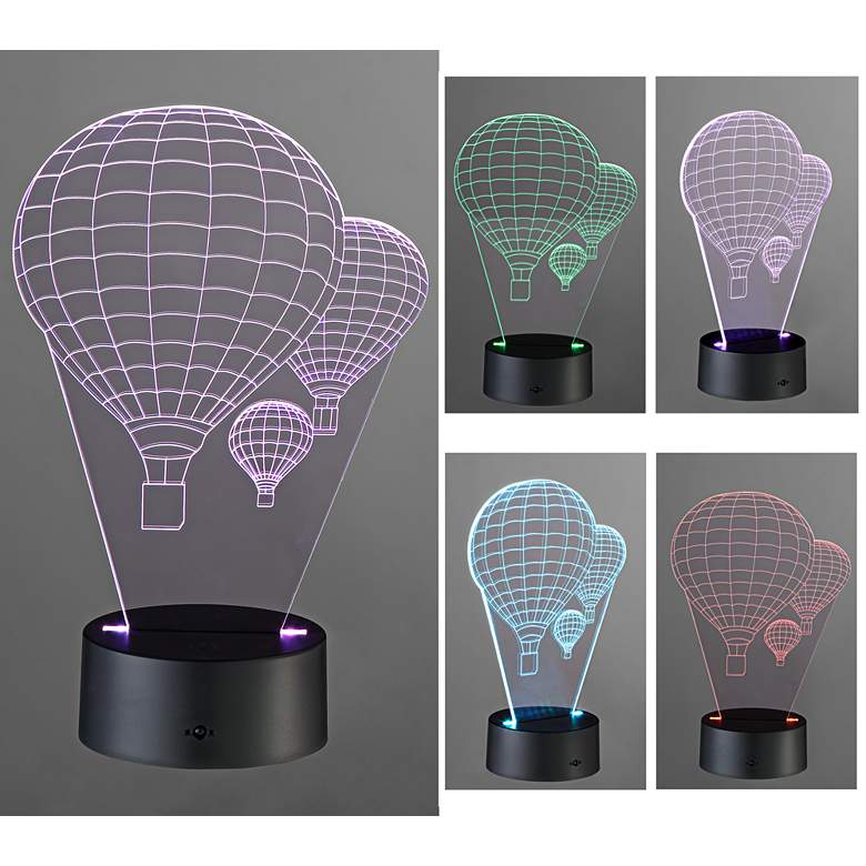 Image 1 3D Illusion 8 3/4 inchH LED Hot Air Balloon Novelty Accent Lamp
