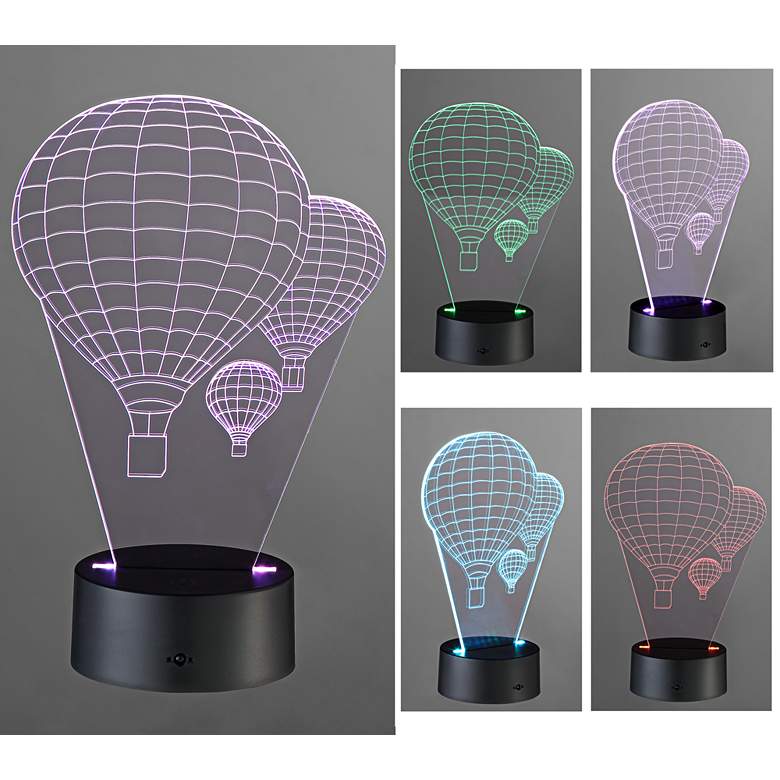 Image 1 3D Illusion 8 3/4"H LED Hot Air Balloon Novelty Accent Lamp