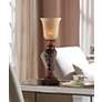 Regency Hill Double Bronze Leaf 24" High Traditional Console Lamp in scene