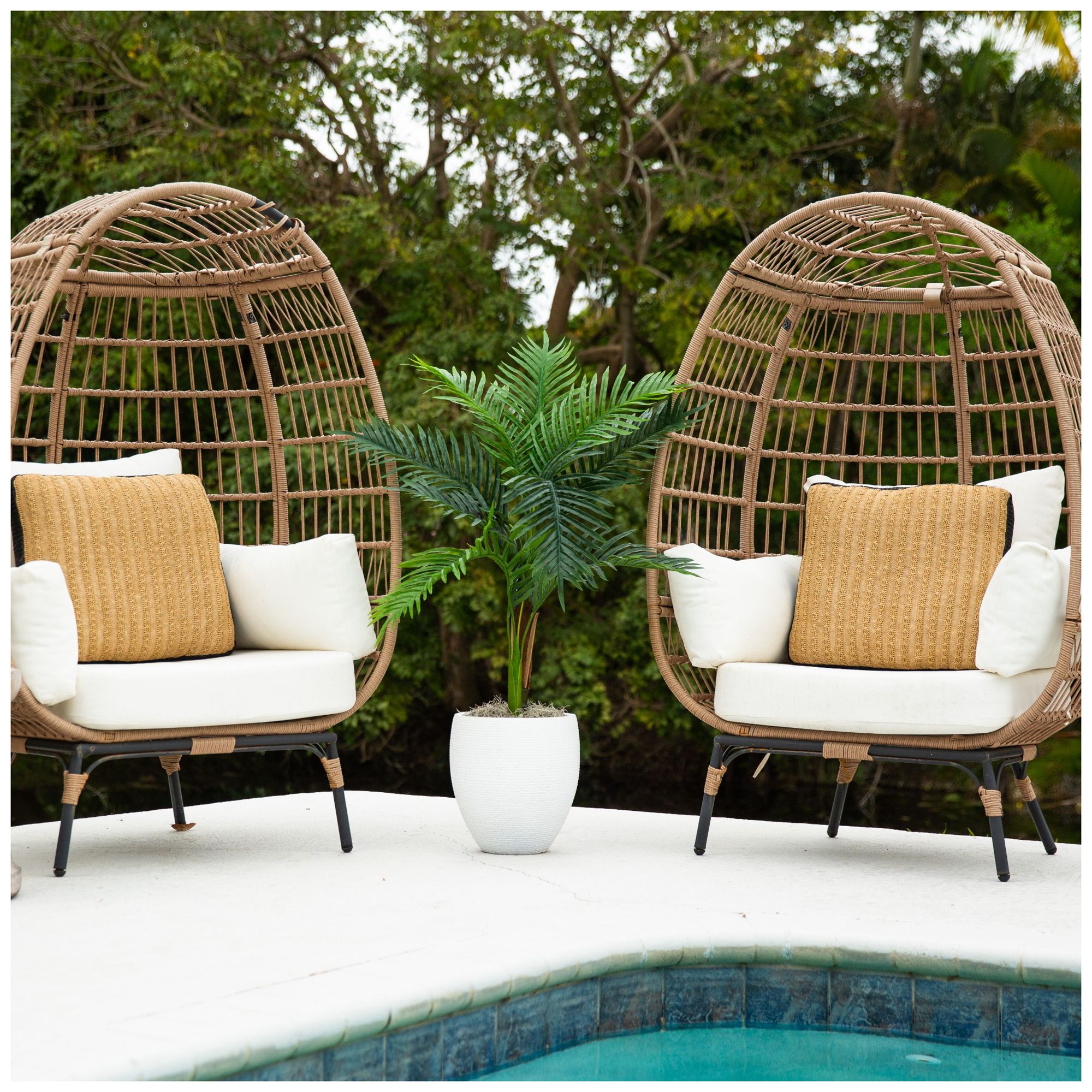 3ft. UV Resistant Artificial Double Robellini Palm Tree (Indoor/Outdoor)