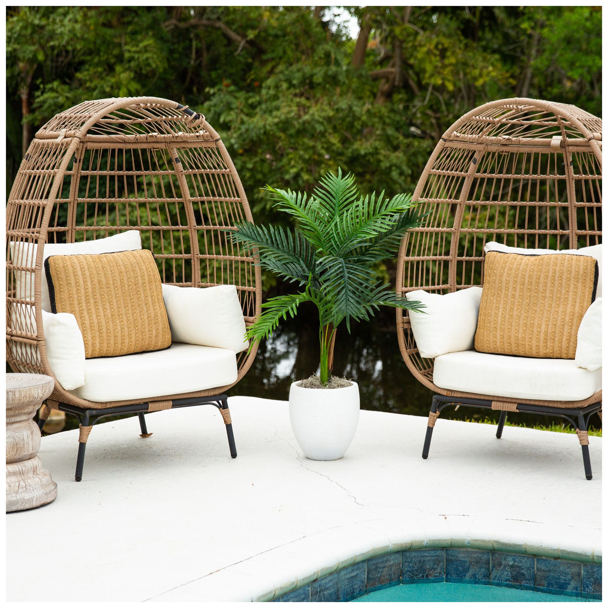 3ft. UV Resistant Artificial Double Robellini Palm Tree (Indoor/Outdoor)