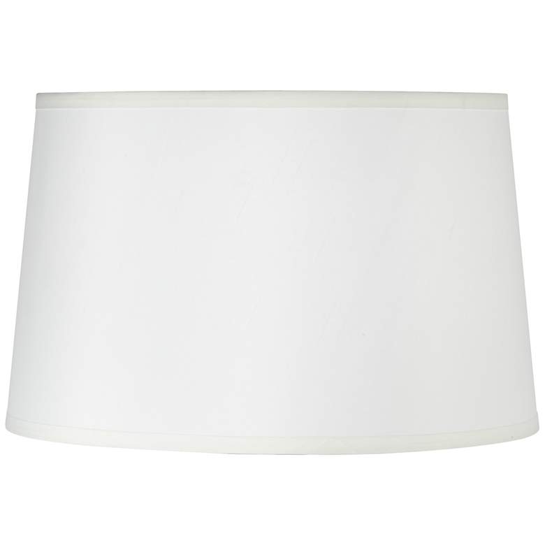 Image 1 3J227 - Off-White Shantung Linen Drum Lamp Shade