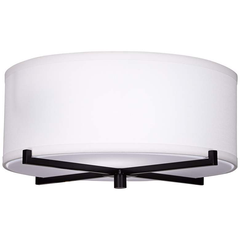 Image 1 3R247 - Frosted White Espresso Flat Black Ceiling Light