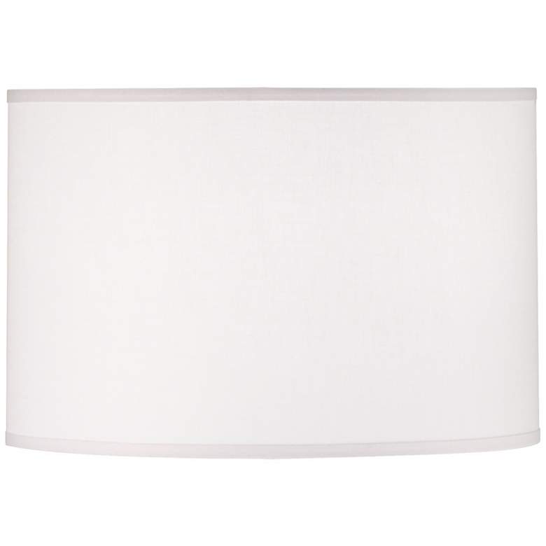 Image 1 3T326 - White Brussels Linen Drum Lamp Shade