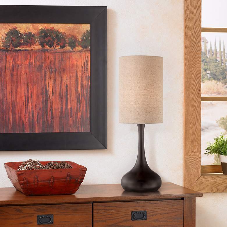 Image 1 360 Lighting Moderne Droplet 24 1/2" Bronze Modern Table Lamp in scene