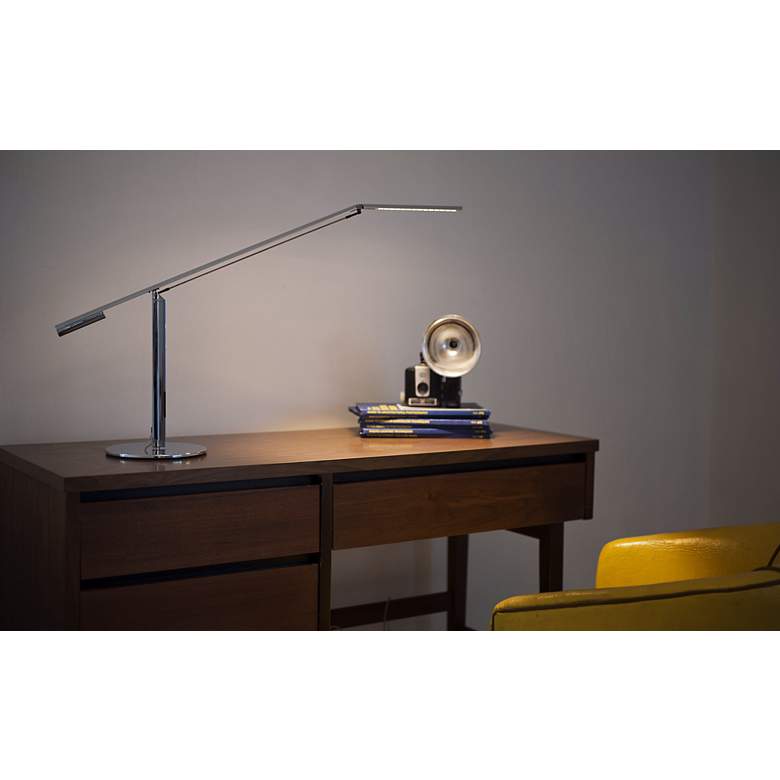 Gen 3 Equo Warm Light LED Chrome Finish Modern Desk Lamp with Touch Dimmer in scene