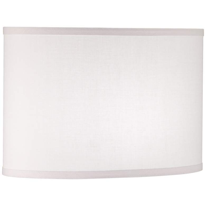 Image 1 3W234 - White Brussels Linen Oval Lamp Shade