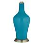 Color Plus Anya 32 1/4&quot; High Caribbean Sea Blue Glass Table Lamp