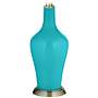 Color Plus Anya 32 1/4&quot; Surfer Blue Table Glass Table Lamp with Dimmer