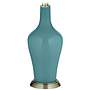 Color Plus Anya 32 1/4&quot; High Reflecting Pool Blue Glass Table Lamp