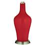 Color Plus Anya 32 1/4&quot; High Ribbon Red Glass Table Lamp