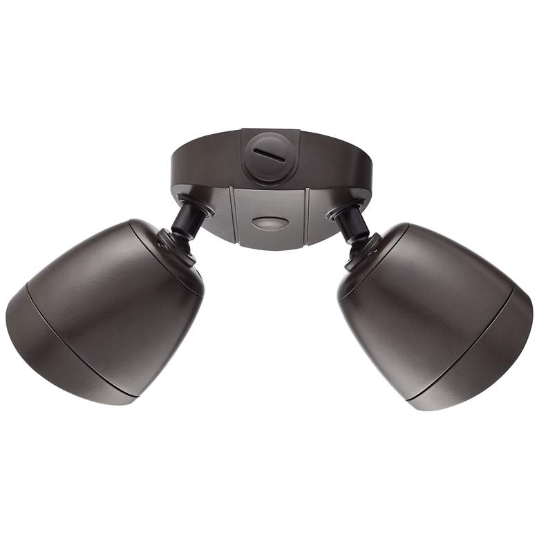 Image 1 4.25" High 2-Light Integrated LED Outdoor Security Flood Light in Bronze