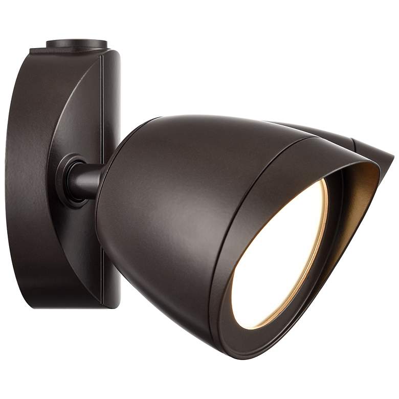 Image 3 4.25" High 2-Light Integrated LED Outdoor Security Flood Light in Bronze more views