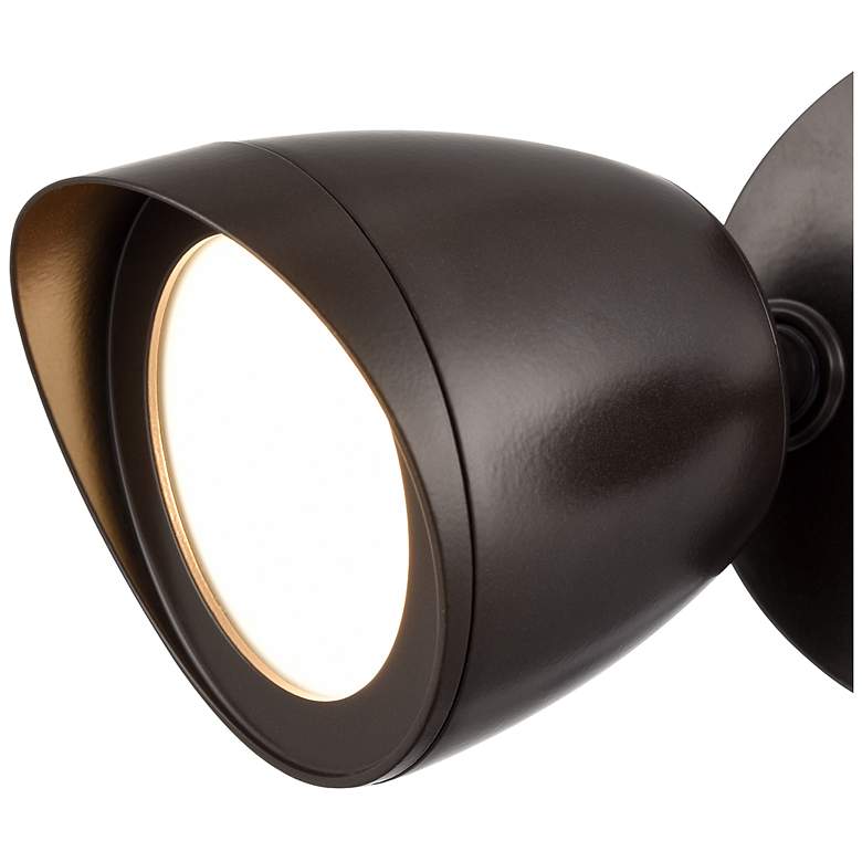 Image 4 4.25" High 2-Light Integrated LED Outdoor Security Flood Light in Bronze more views