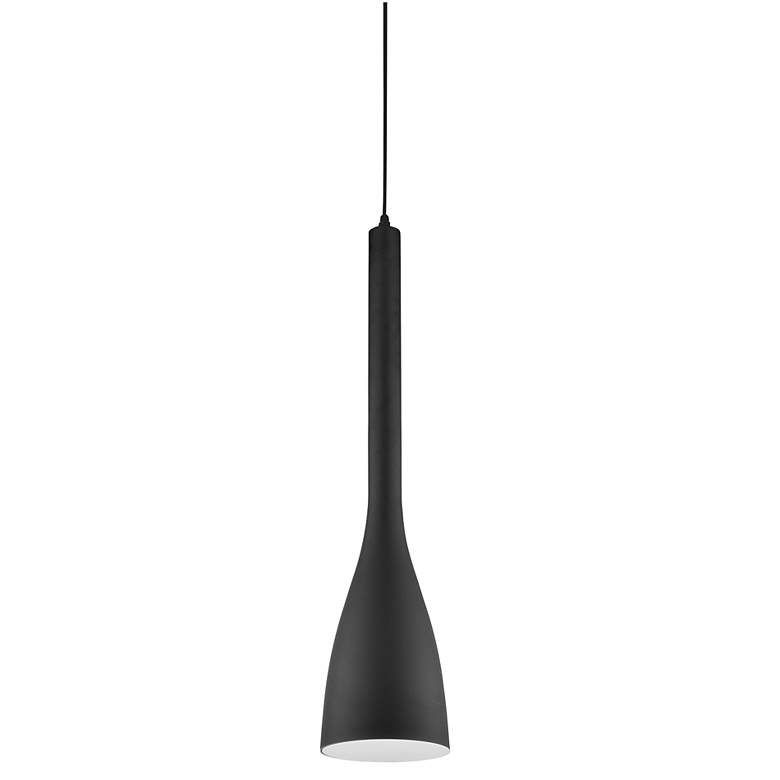 Image 1 4.5 inch Wide Small Matte Black Single Pendant