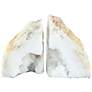 4..7" High White Natural Geode Bookends