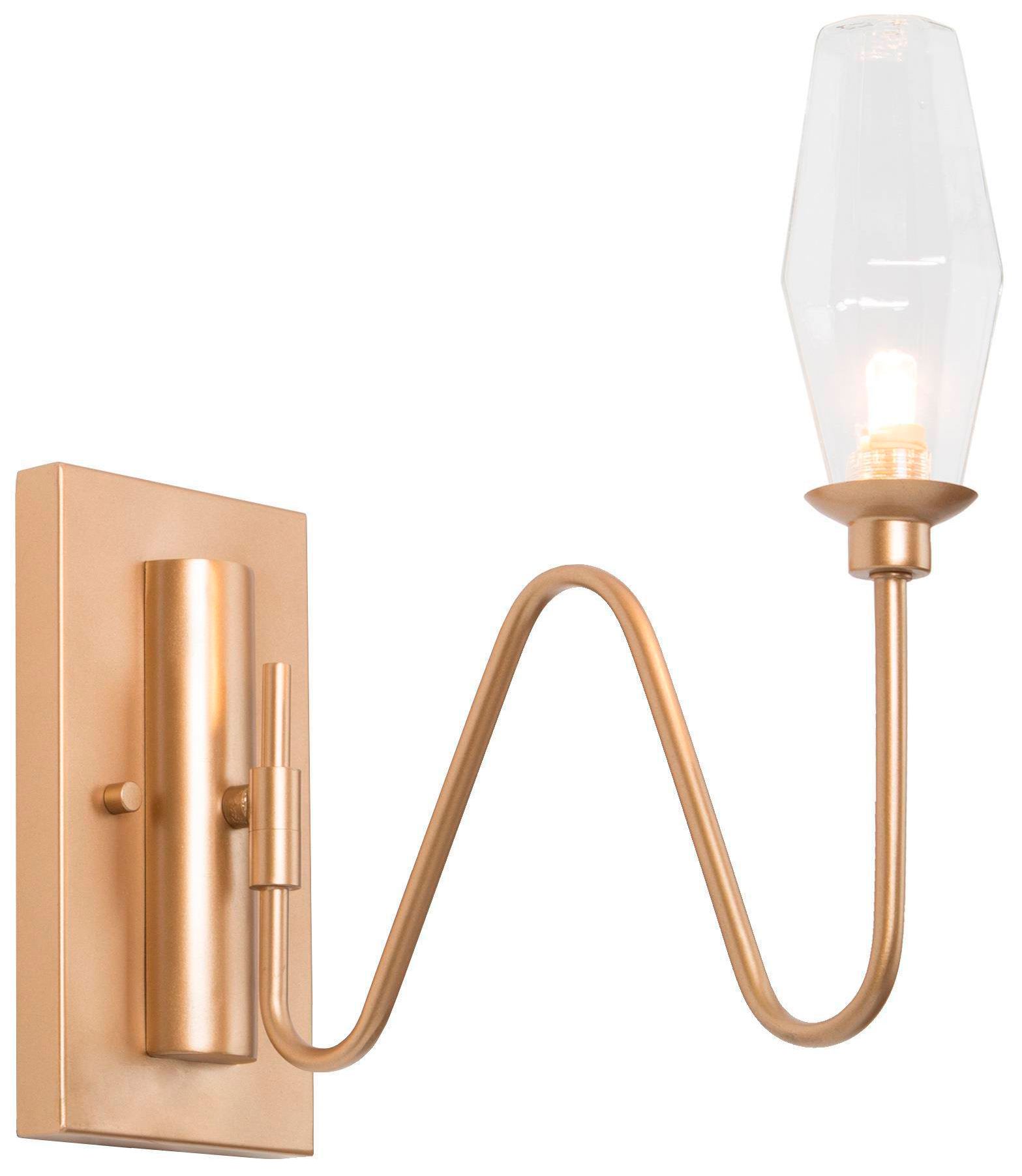 4.7"W 1-Light Gold Seeded Glass Wall Sconce
