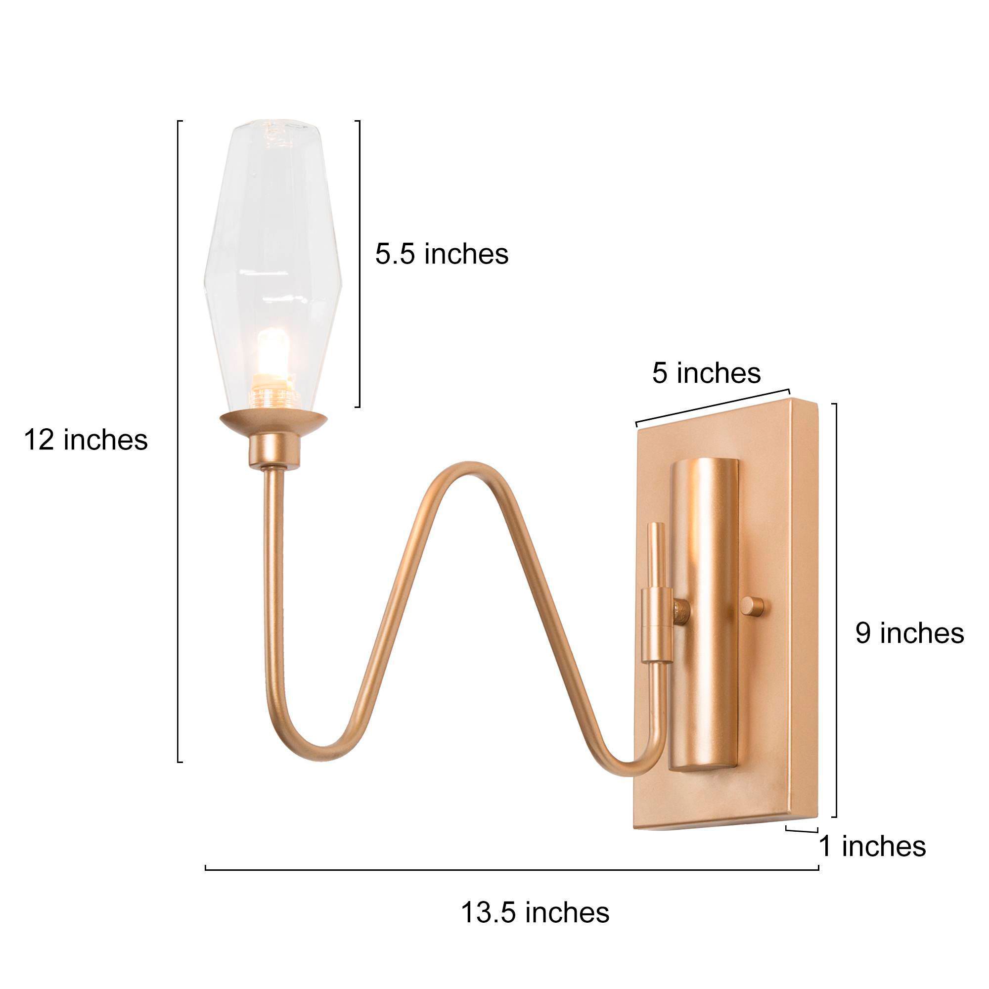 Image 2 4.7"W 1-Light Gold Seeded Glass Wall Sconce more views