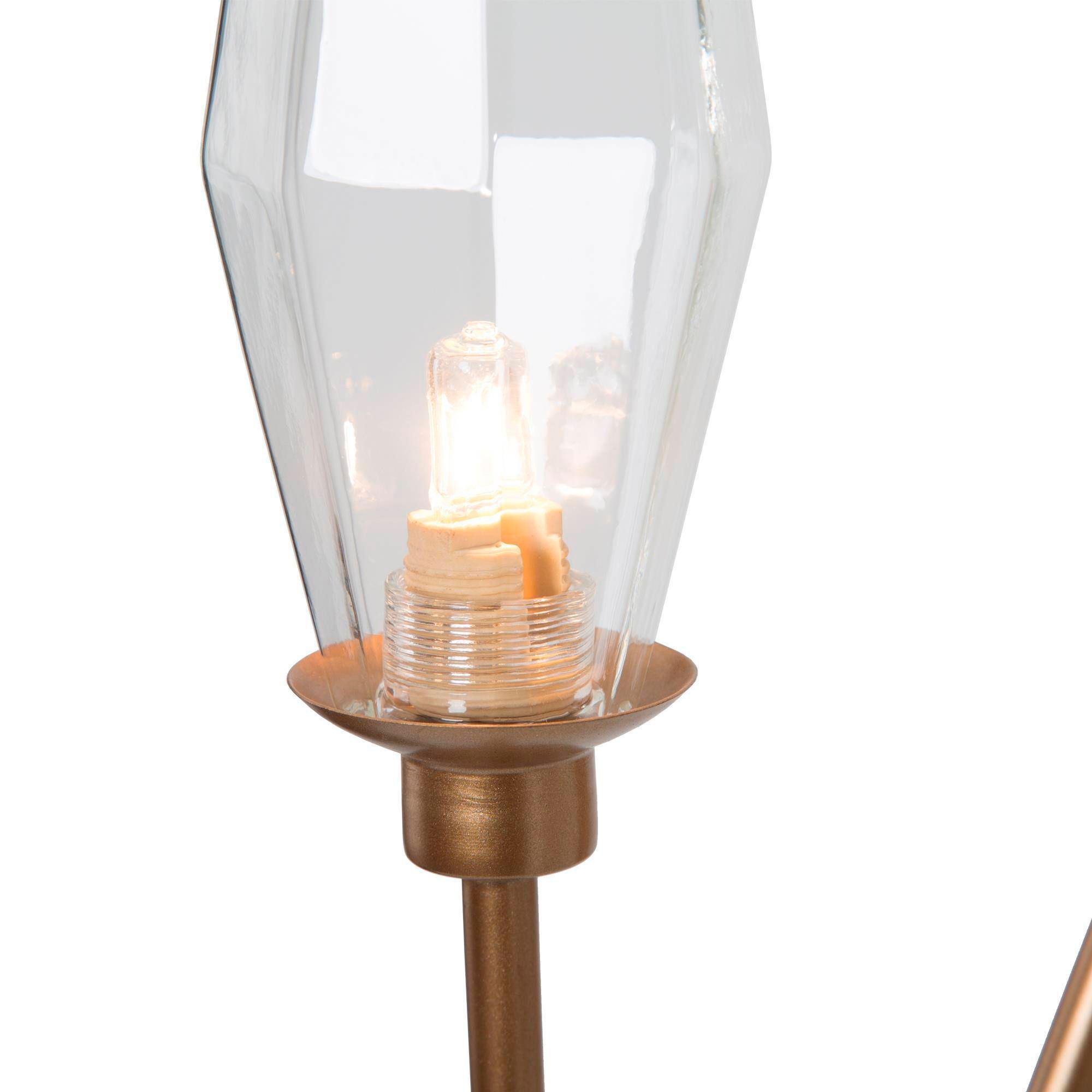 Image 4 4.7"W 1-Light Gold Seeded Glass Wall Sconce more views