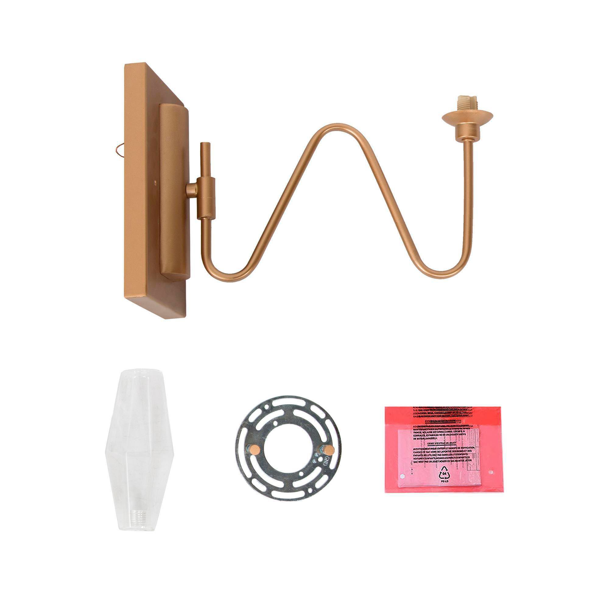 Image 5 4.7"W 1-Light Gold Seeded Glass Wall Sconce more views