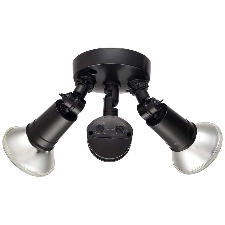 Image 1 4.75" High 2-Light Outdoor Security Flood Light in Powder Coated Black
