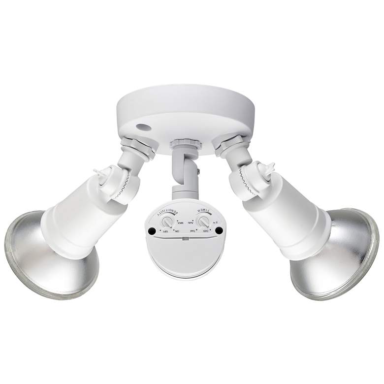 Image 1 4.75" High 2-Light Outdoor Security Flood Light in Powder Coated White