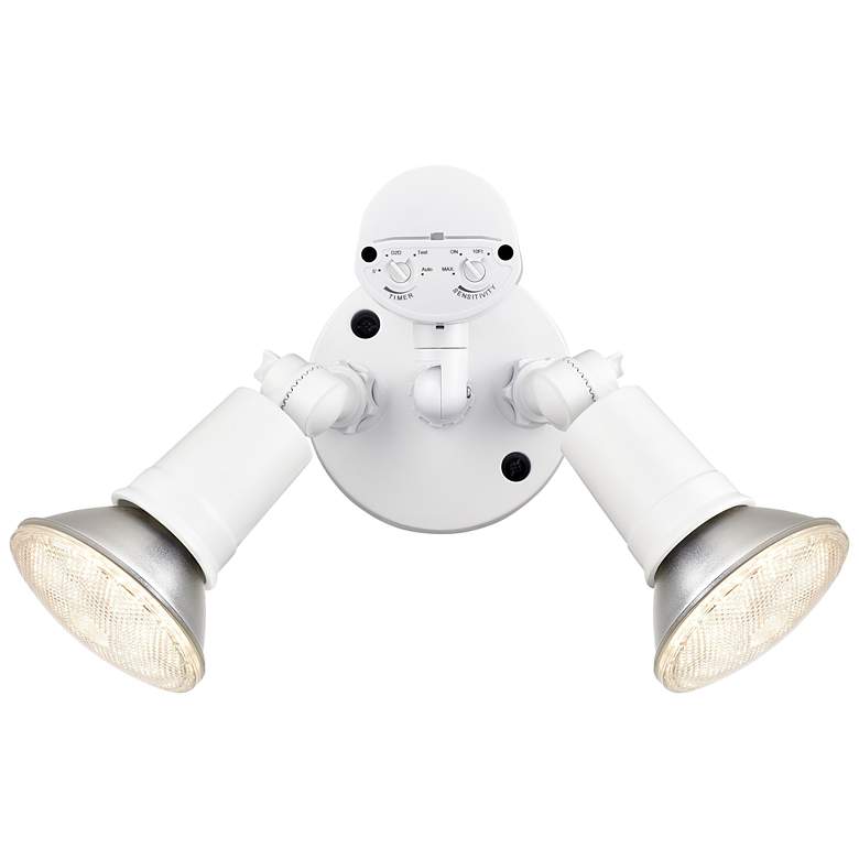 Image 2 4.75" High 2-Light Outdoor Security Flood Light in Powder Coated White more views