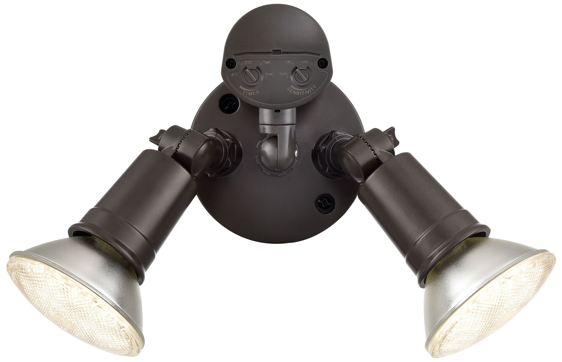 Image 2 4.75" High 2-Light Outdoor Security Flood Light in Powder Coated Bronz more views