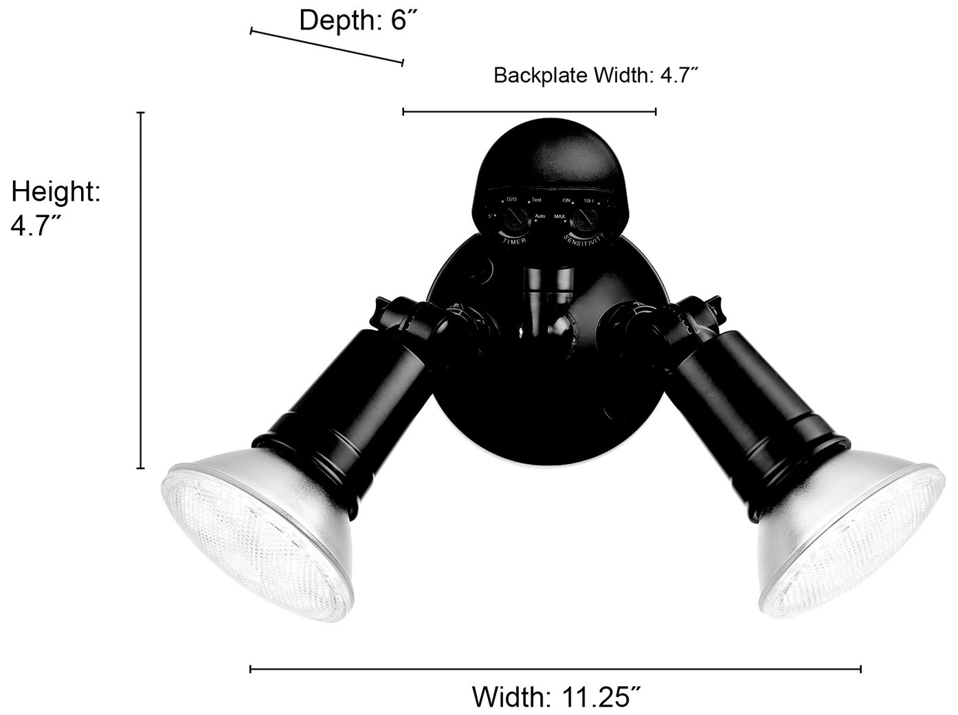 Image 7 4.75" High 2-Light Outdoor Security Flood Light in Powder Coated Bronz more views