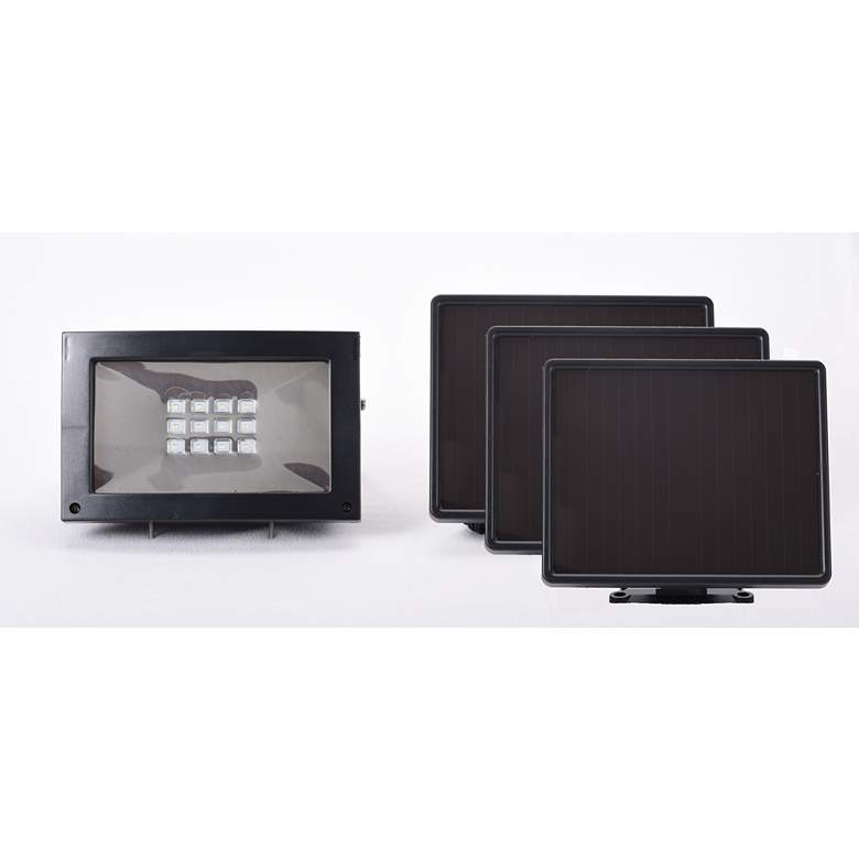 Image 2 4 1/2" High Black Solar-Powered Ultra-Bright LED Flood Light more views