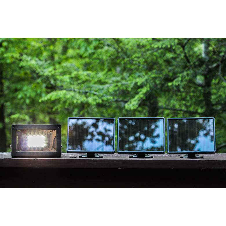 Image 3 4 1/2" High Black Solar-Powered Ultra-Bright LED Flood Light more views