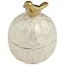 4 1/2" Spar Shiny Pearlized White Decorative Jar with Gold Lid in scene