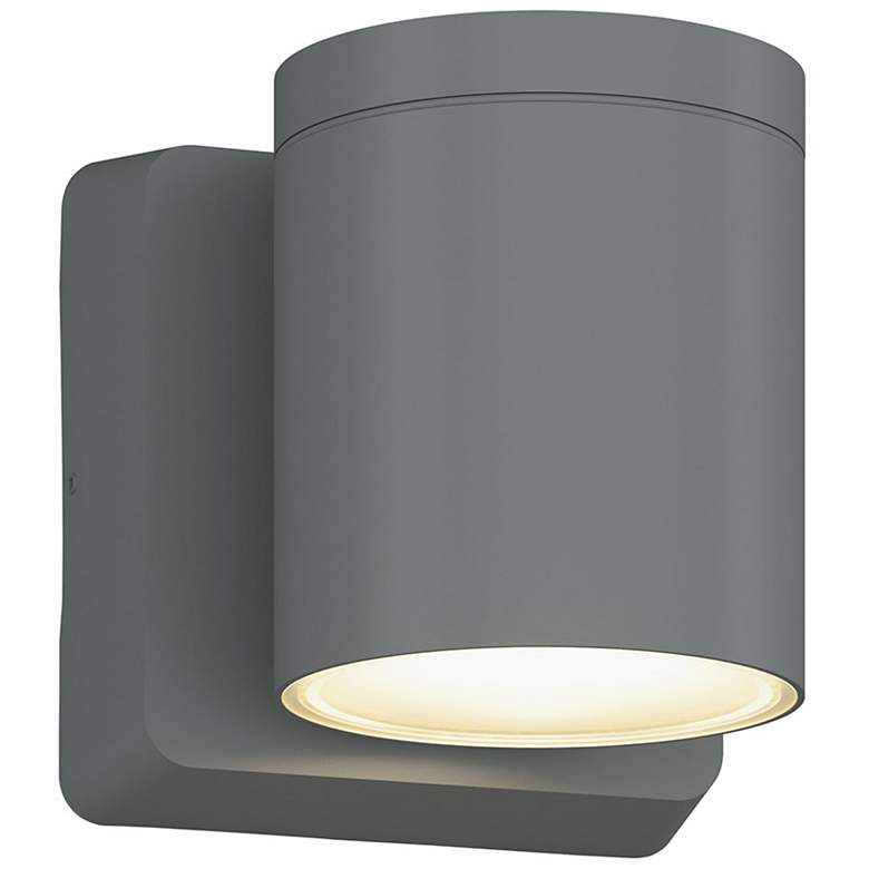 Image 2 4" Cylinder Outdoor Silver Down Wall Light