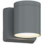 2_4" Cylinder Outdoor Silver Down Wall Light