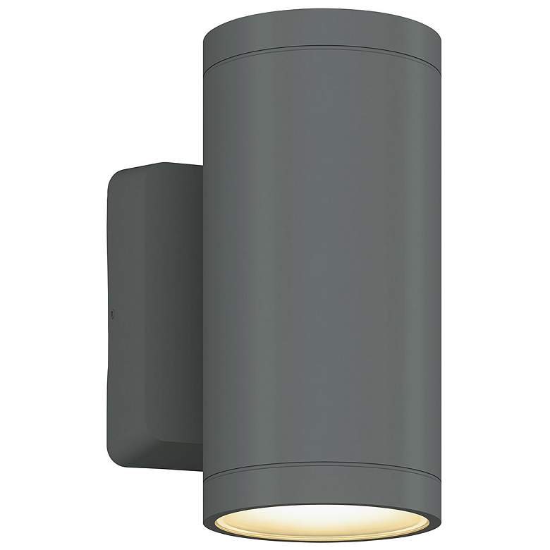 Image 1 4" Cylinder Outdoor Silver Up & Down Wall Light
