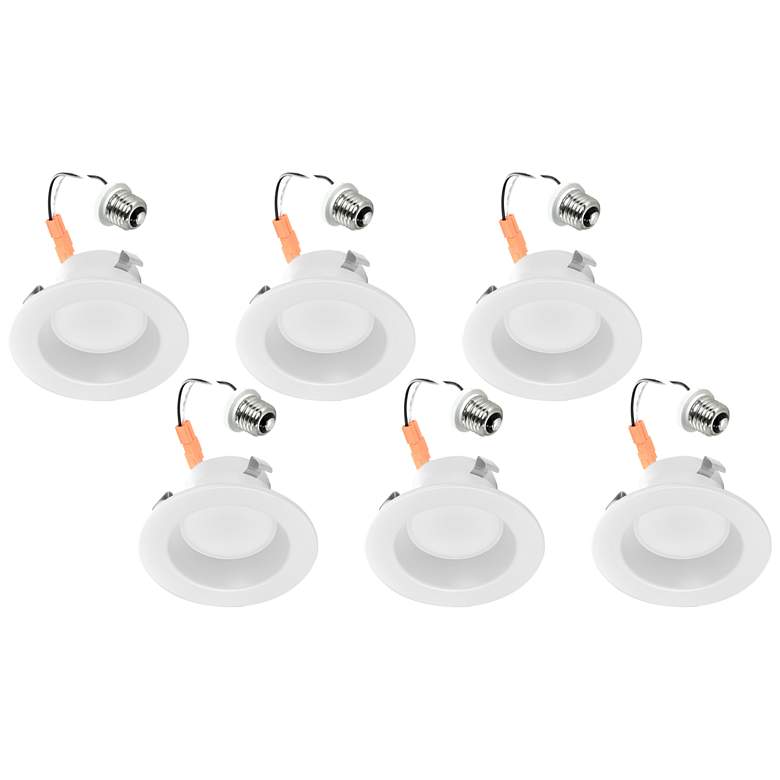 Image 1 4" JA8 10 Watt LED 650 Lumen Dimmable Retrofit Trims 6-Pack