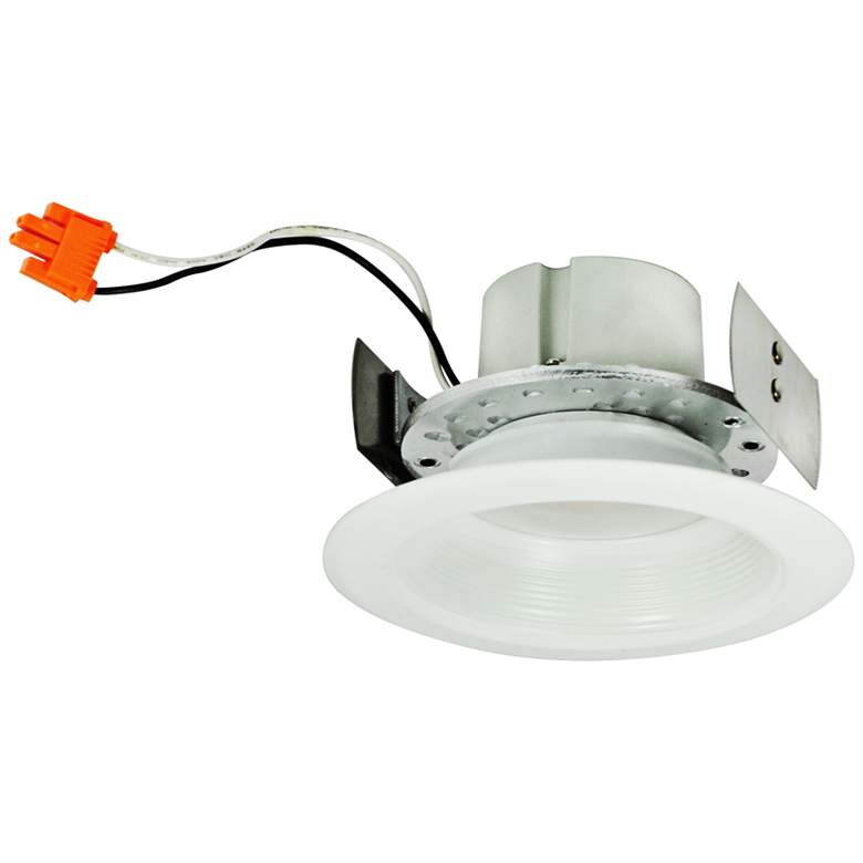 Image 1 4" Nora IC/Non-IC 16W 3000K LED White Baffle Retrofit Trim