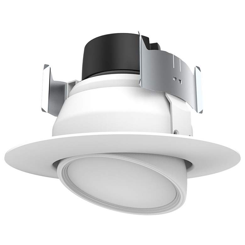 Image 1 4" Swivel 45W Replacement LED Retrofit Gimbaled White Trim