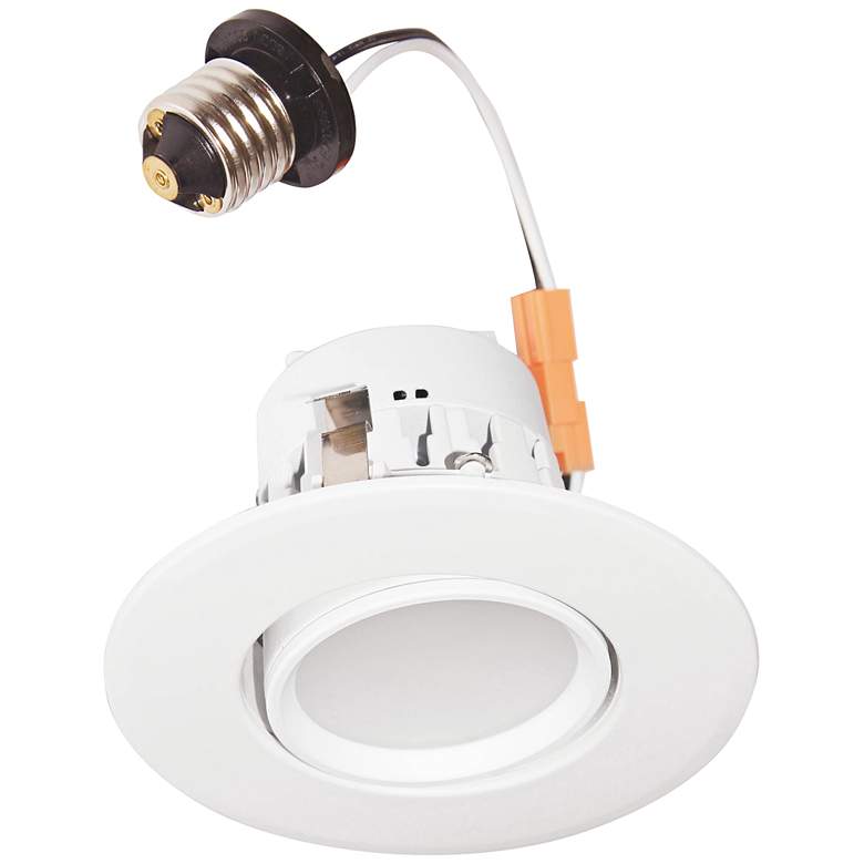 Image 1 4" T24 Compliant White Gimbal 10 W LED Retrofit Trim