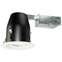 4&quot; White 750 Lumen LED Remodel Round Gimbal Recessed Kit