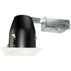 4&quot; White 750 Lumen LED Remodel Square Reflector Recessed Kit